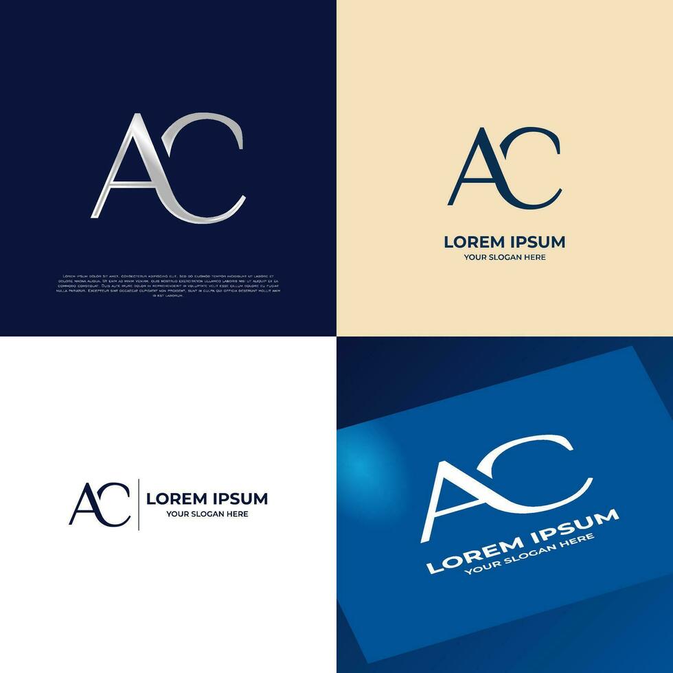 ac Initiale Beschriftung modern Luxus Logo Vorlage zum Geschäft vektor