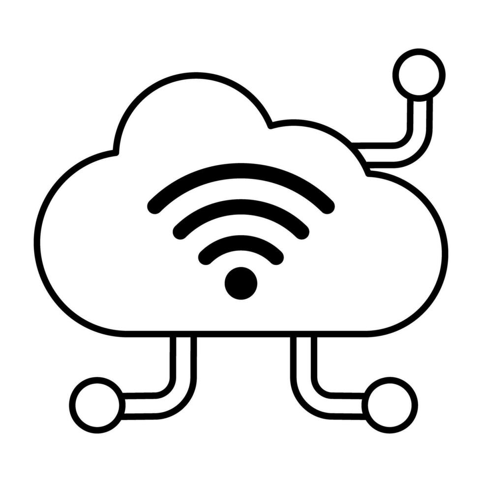 trendig moln wiFi vektor