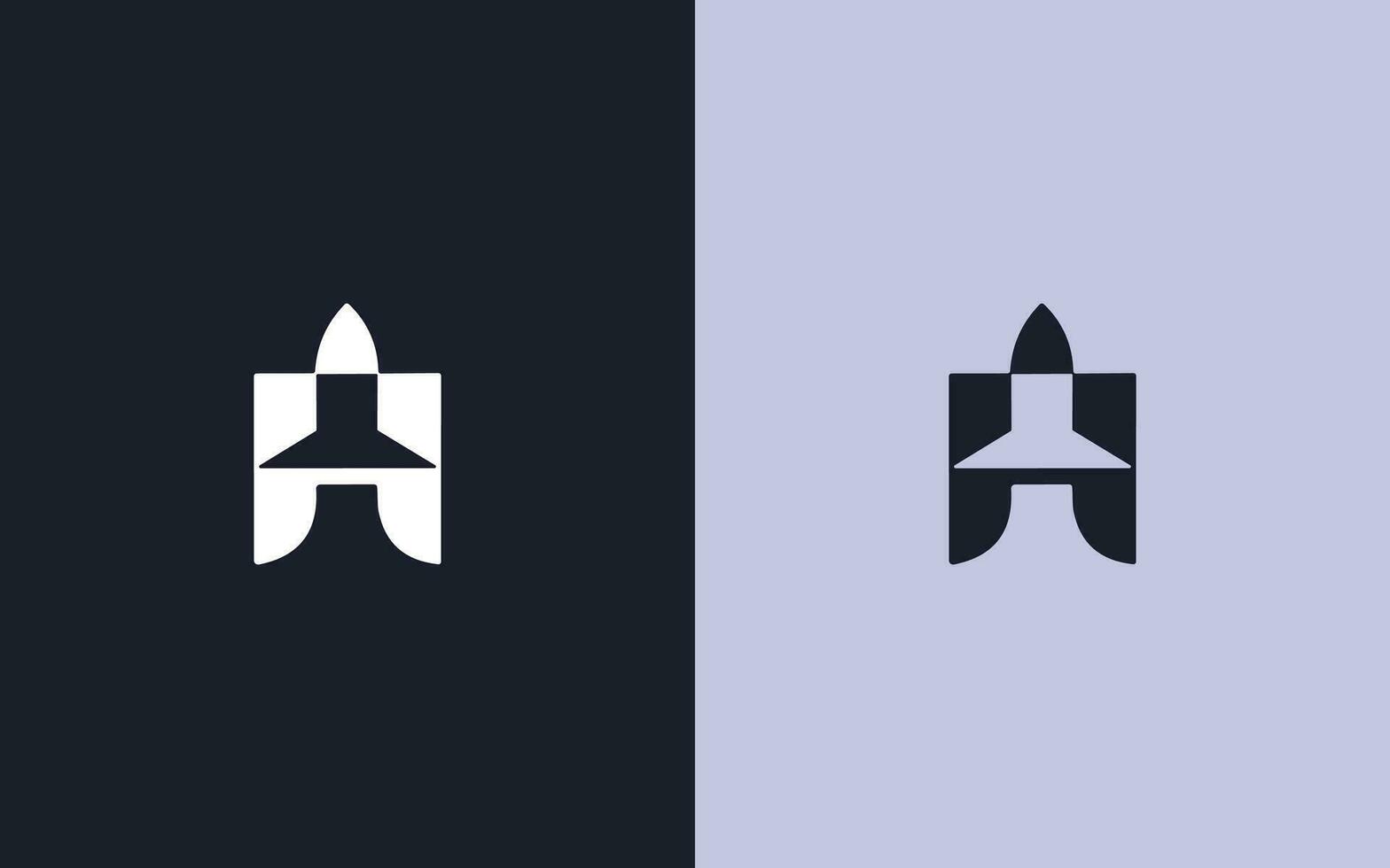 h Brief Rakete Logo Design vektor