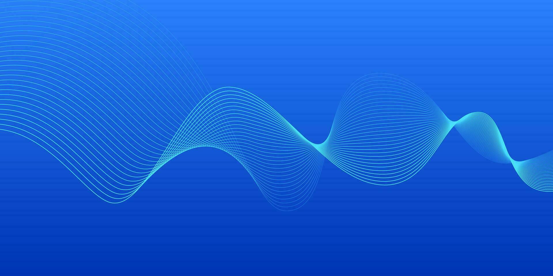 blå abstrakt bakgrund med dynamisk ljus Vinka rader vektor
