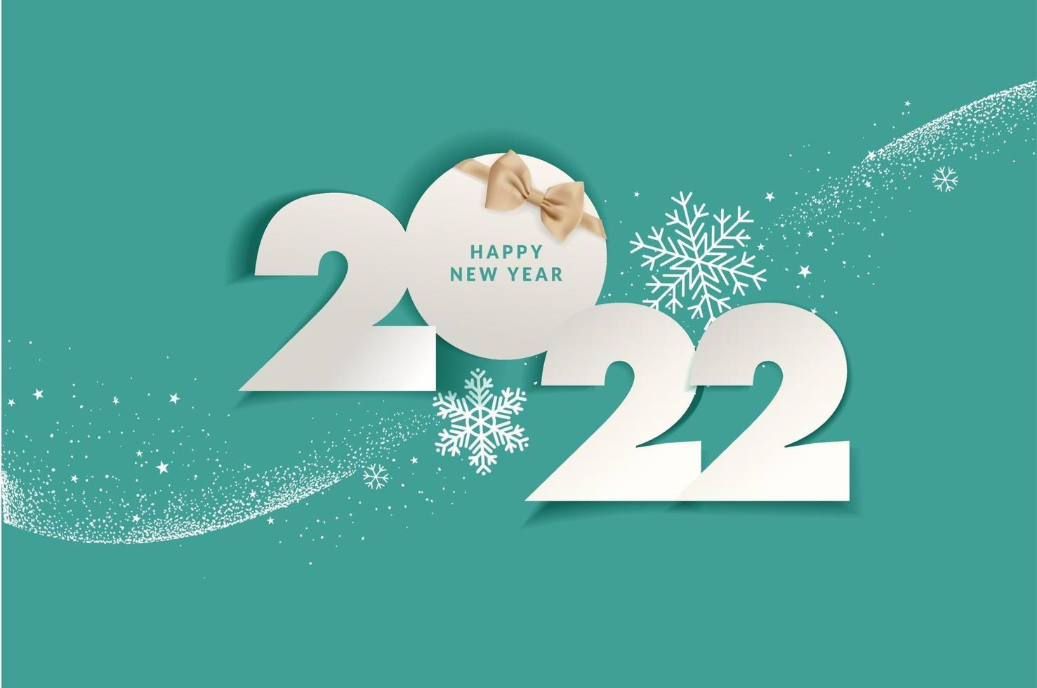 gott nytt år 2022 gratulationskort vektor