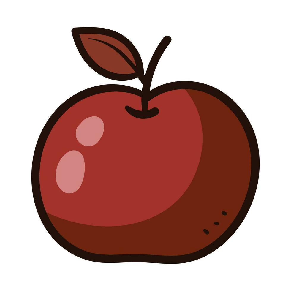 vektor äpple frukt ikon vektor isolerat