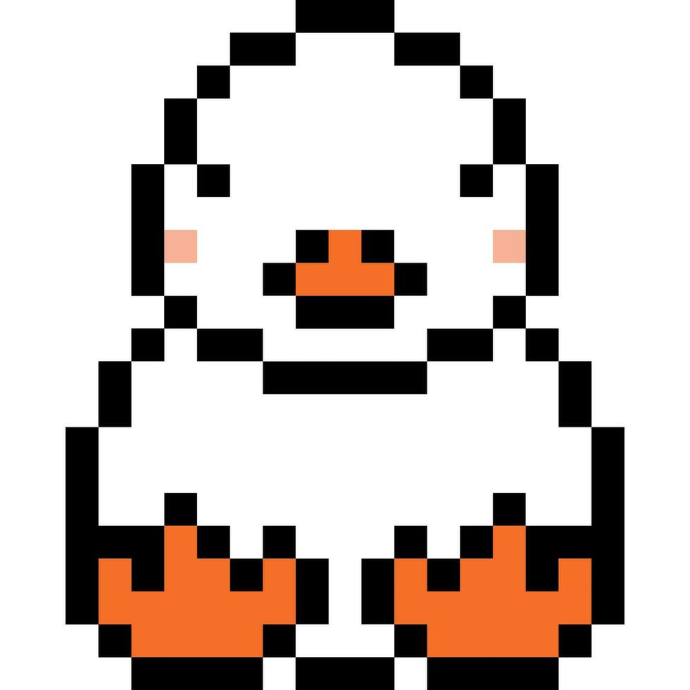 Ente Karikatur Symbol im Pixel Stil vektor