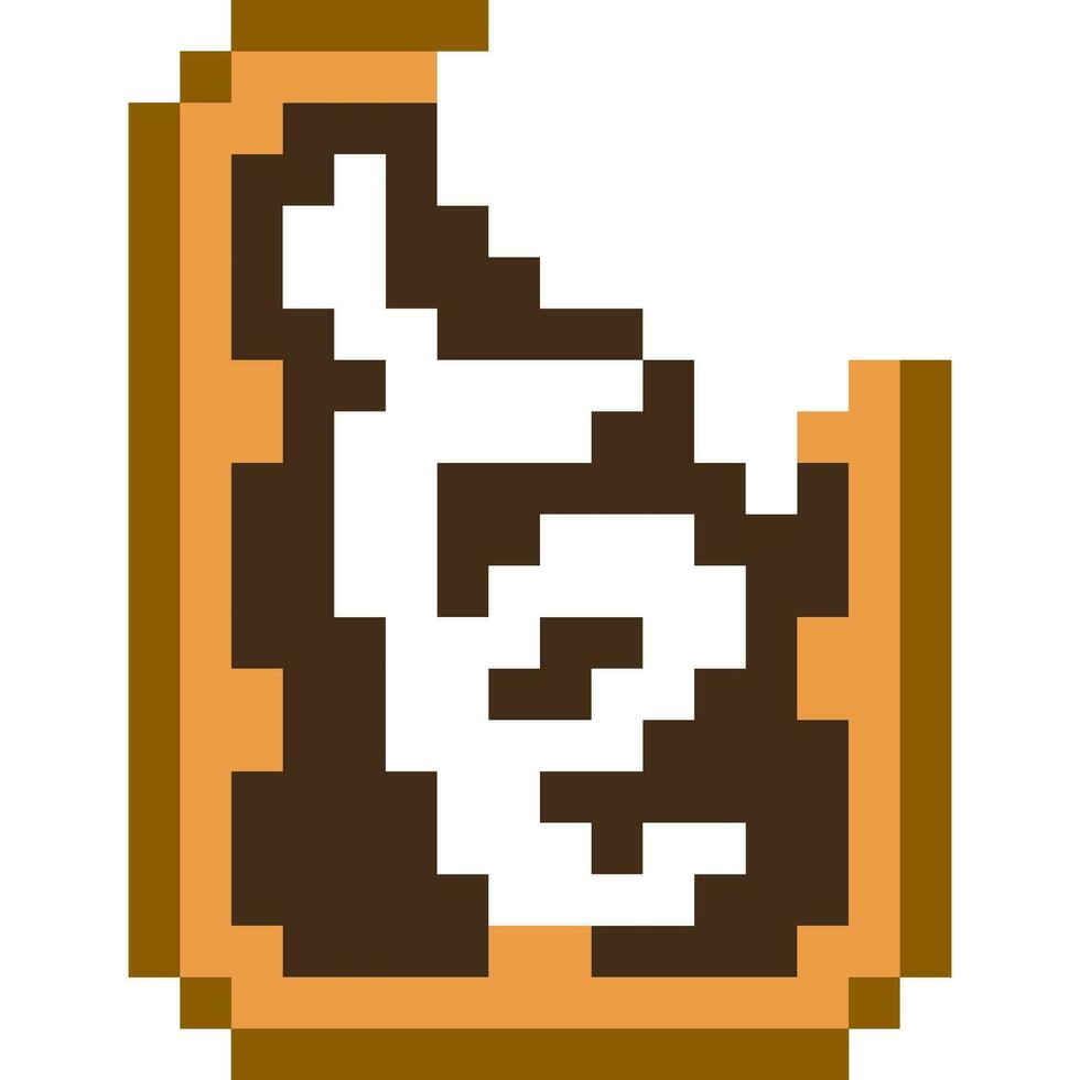 Keks Karikatur Symbol im Pixel Stil vektor