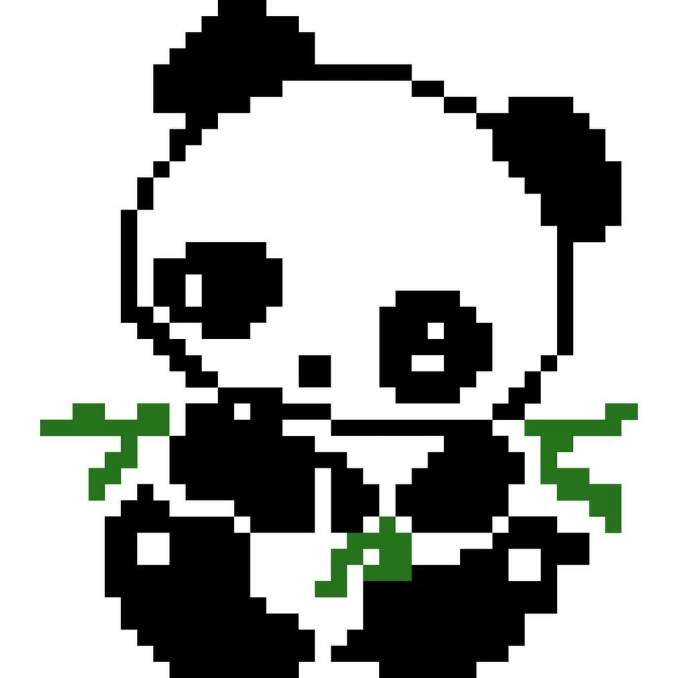 panda tecknad serie ikon i pixel stil vektor