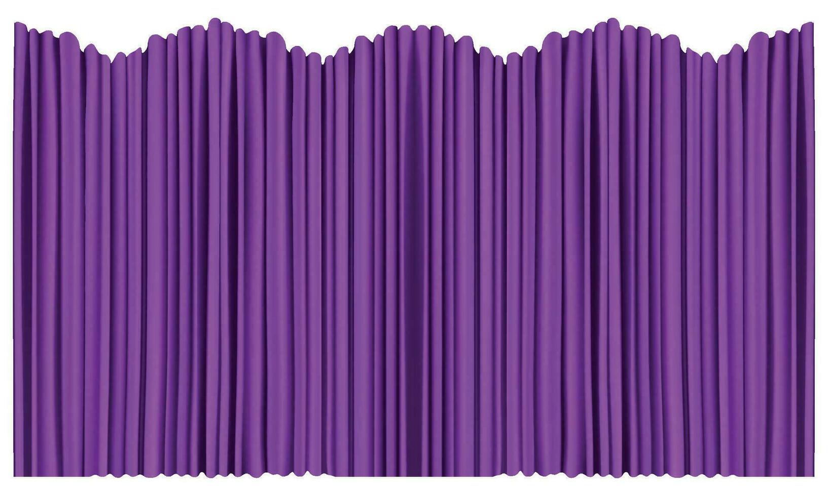 Vektor lila Vorhänge. realistisch Luxus Vorhang Gesims Dekor inländisch Stoff Innere Vorhänge Textil- Lambrequin