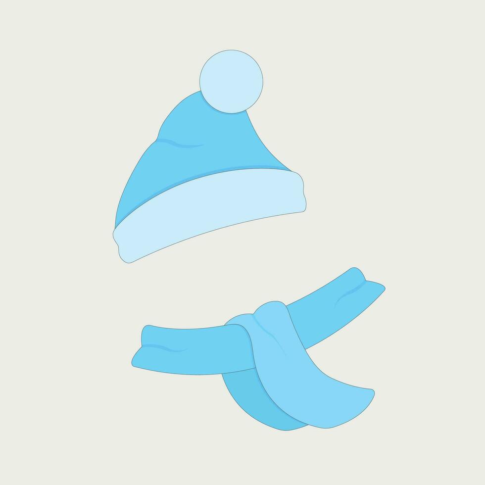 värma blå vinter- hatt och scarf vektor