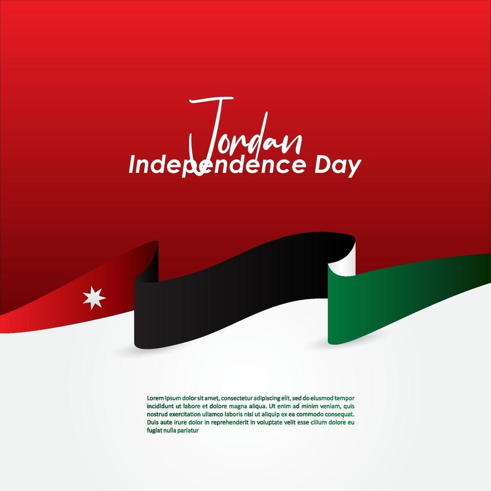 glücklicher jordaner unabhängigkeitstag designhintergrund vektor