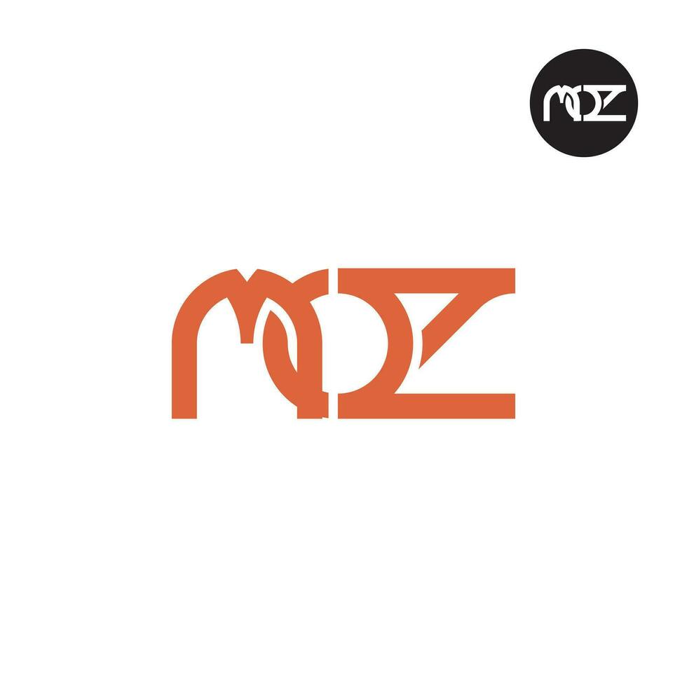 Brief moz Monogramm Logo Design vektor