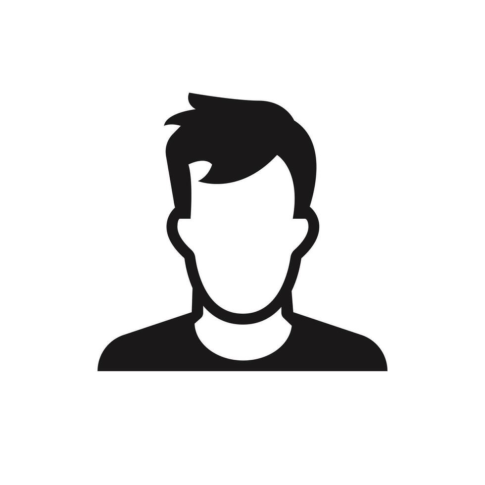 man avatar profil. manlig ansikte silhuett ikon. isolerat vektor illustration.
