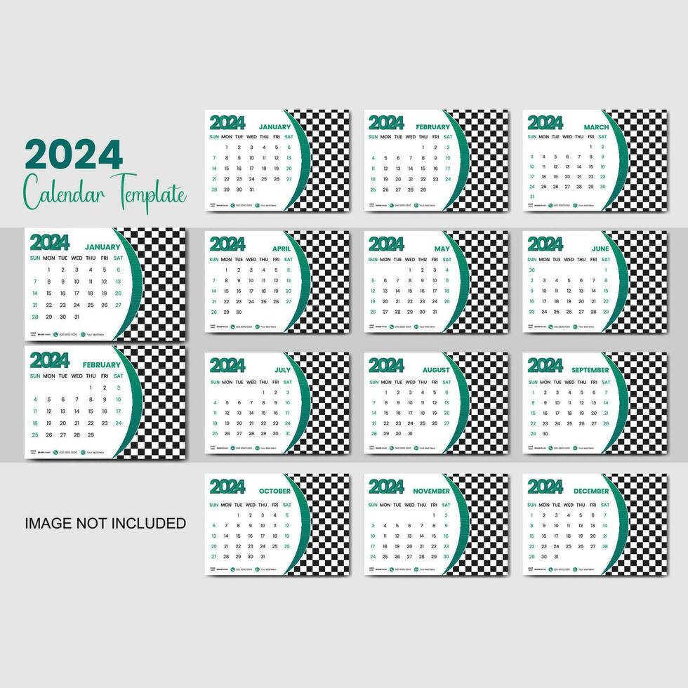 vektor 2024 kalender design mall för Lycklig ny år