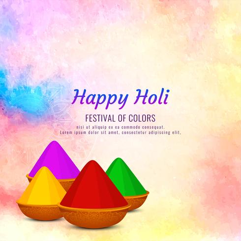 Abstrakt Glad Holi festival hälsning bakgrund vektor