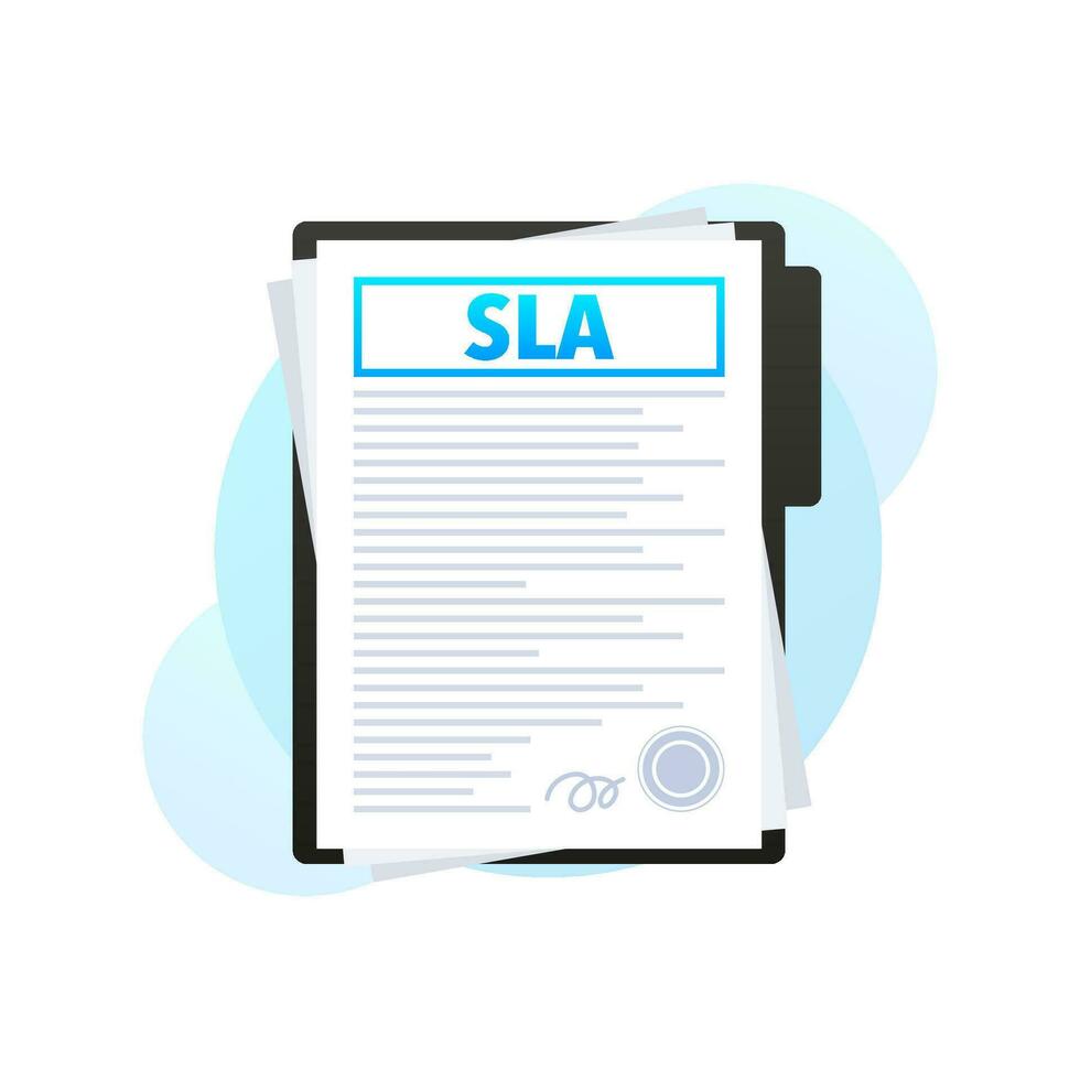 sla - service nivå avtal dokumentera, kontrakt form. vektor