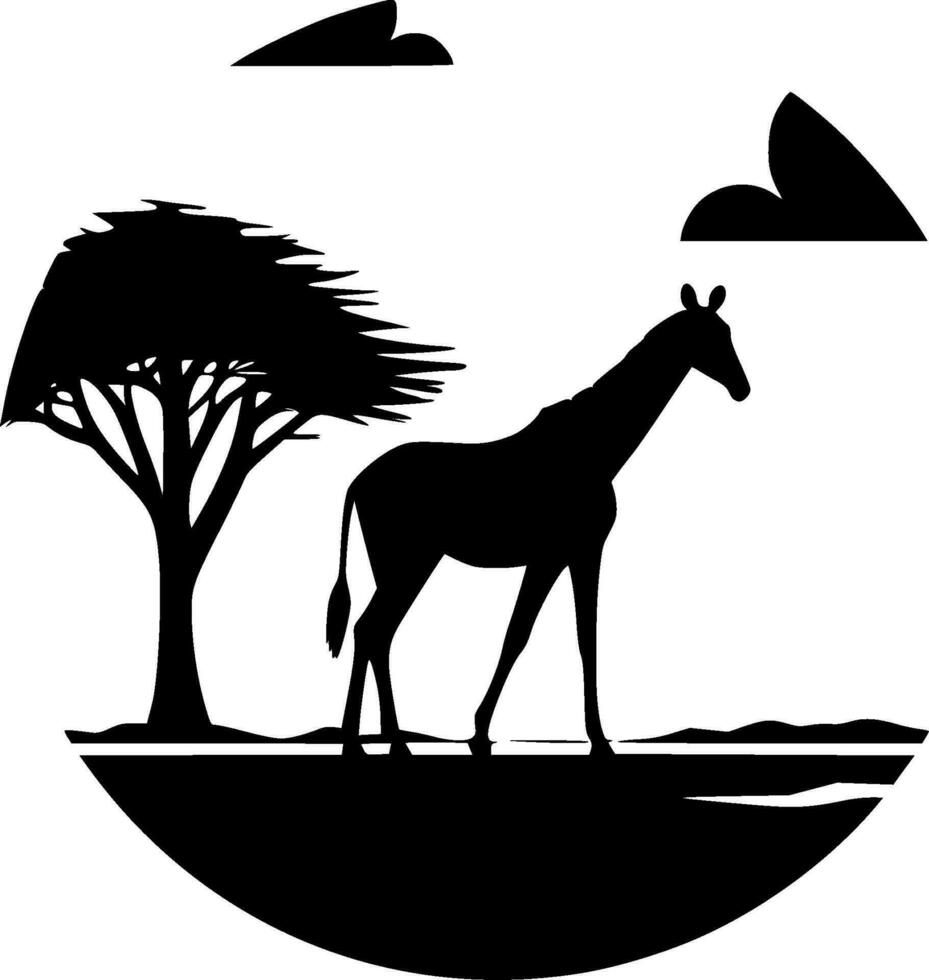 safari, svart och vit vektor illustration