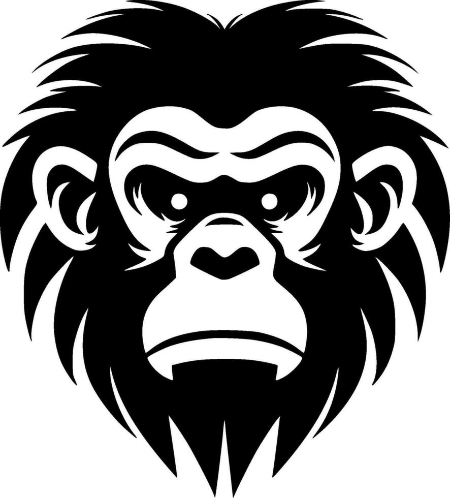 Affe - - schwarz und Weiß isoliert Symbol - - Vektor Illustration