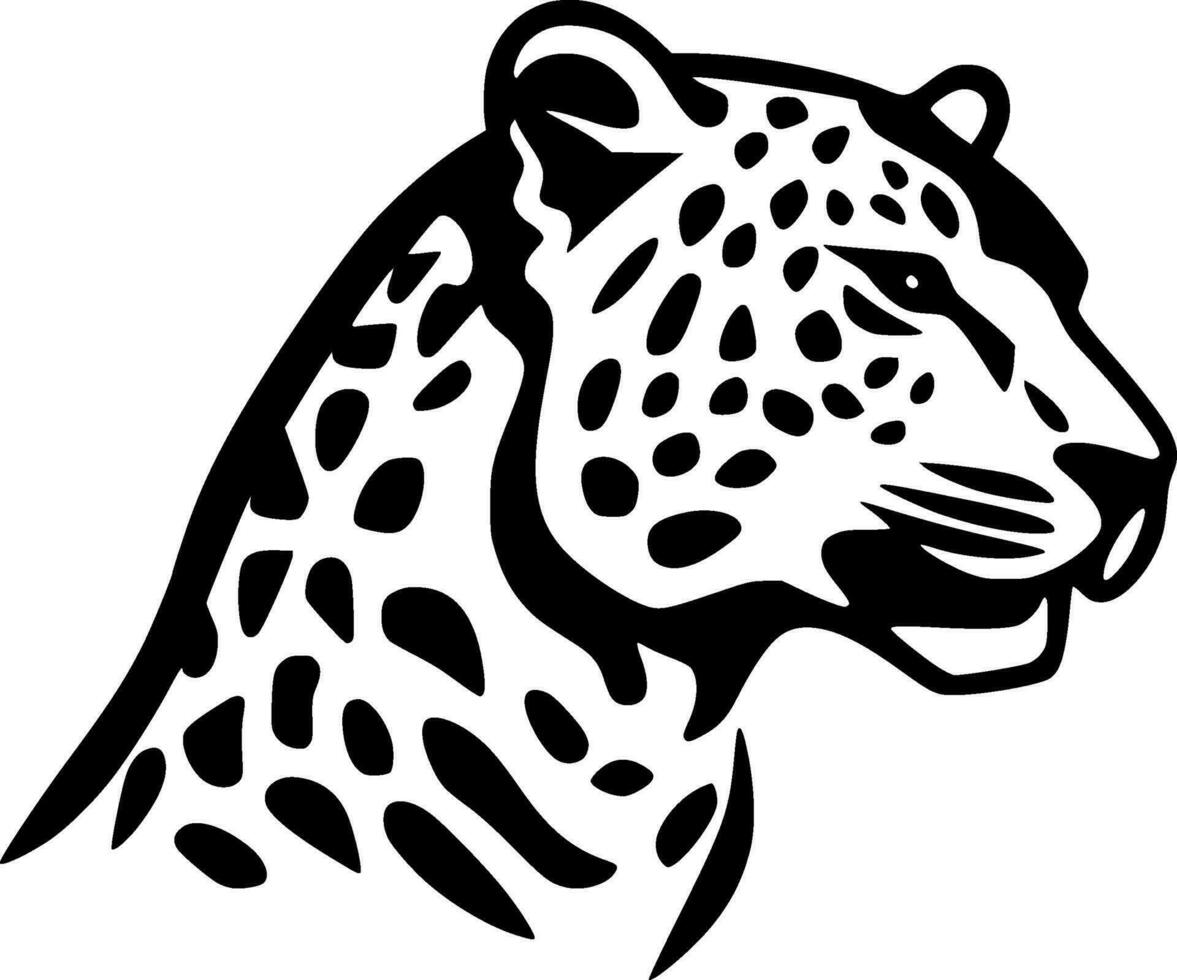 leopard, svart och vit vektor illustration