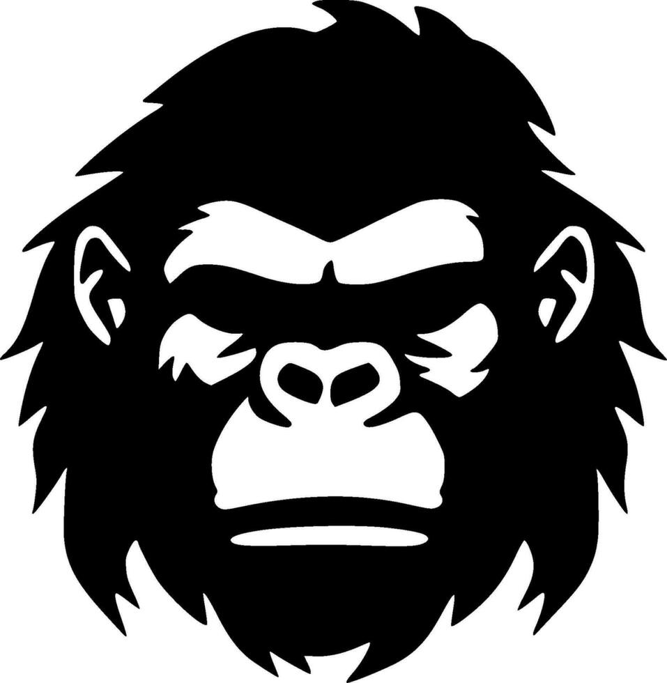 gorilla - minimalistisk och platt logotyp - vektor illustration