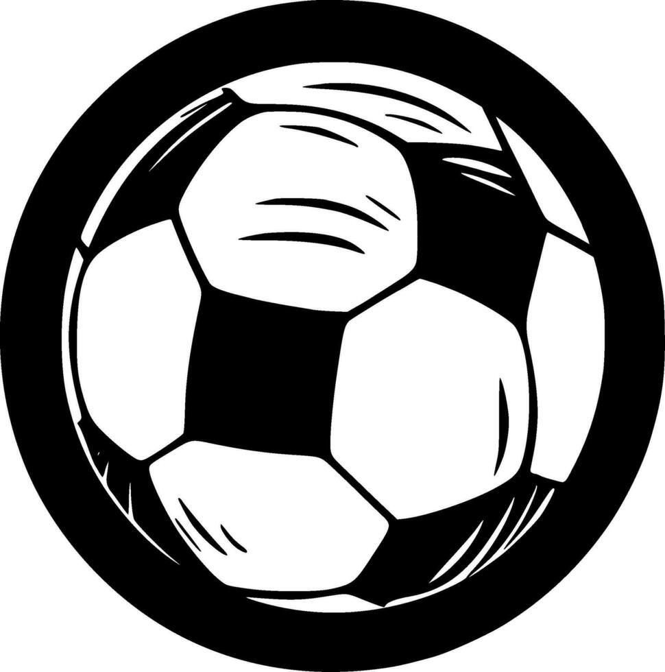 Fußball - - schwarz und Weiß isoliert Symbol - - Vektor Illustration