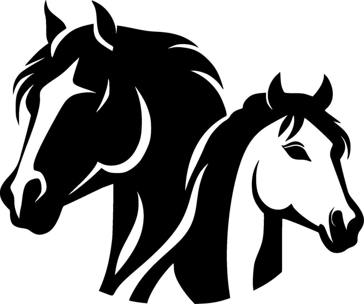 Pferde - - minimalistisch und eben Logo - - Vektor Illustration
