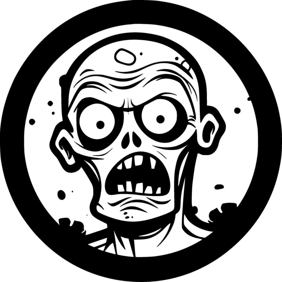 Zombie - - minimalistisch und eben Logo - - Vektor Illustration