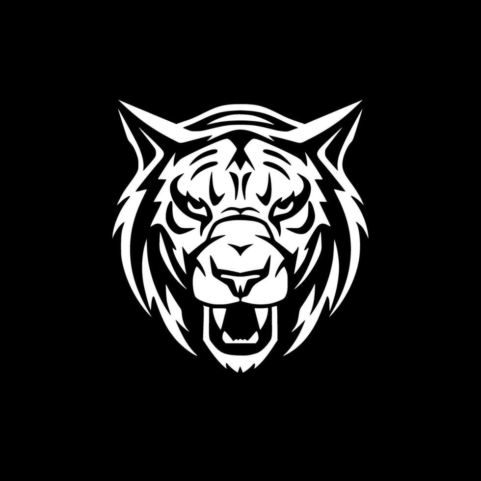 tiger - minimalistisk och platt logotyp - vektor illustration