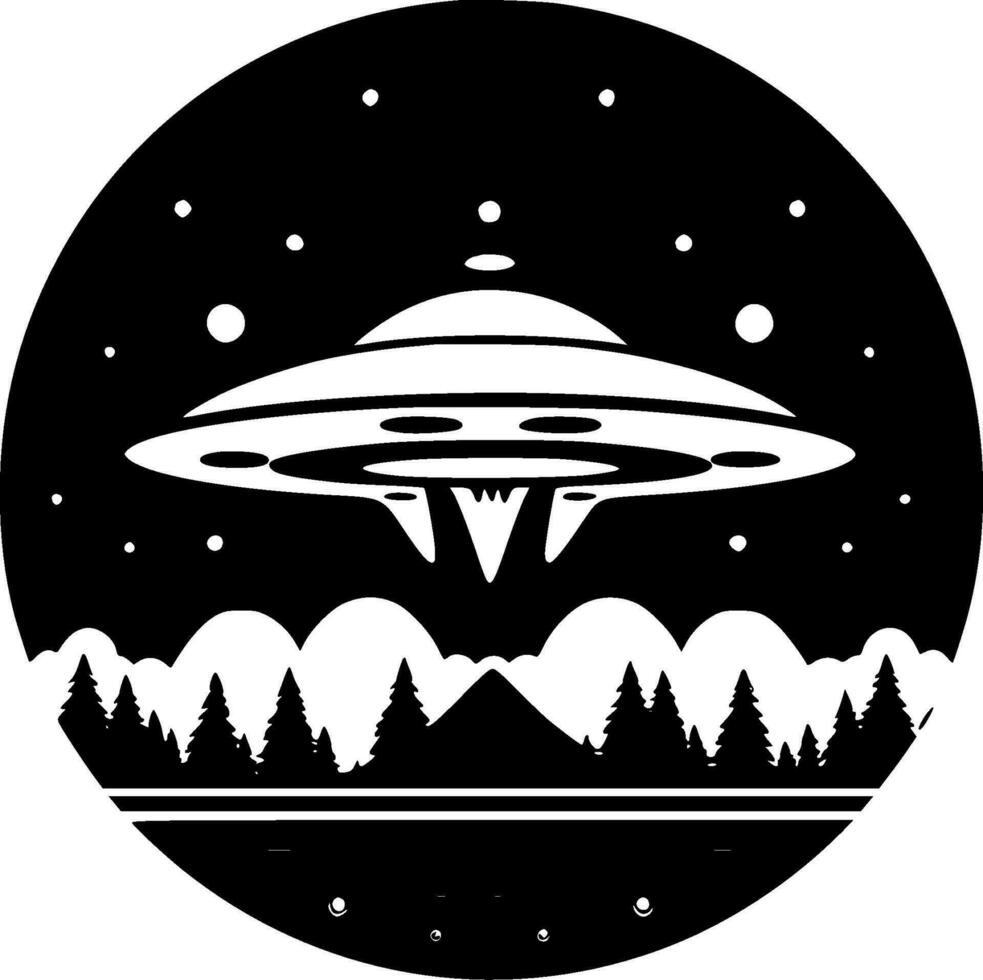 UFO - - minimalistisch und eben Logo - - Vektor Illustration