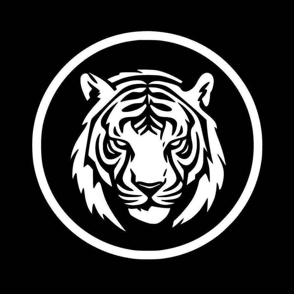 tiger - minimalistisk och platt logotyp - vektor illustration