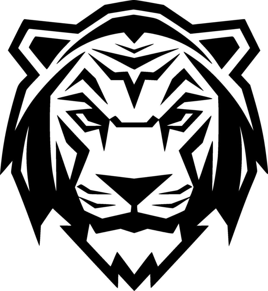 tiger - minimalistisk och platt logotyp - vektor illustration