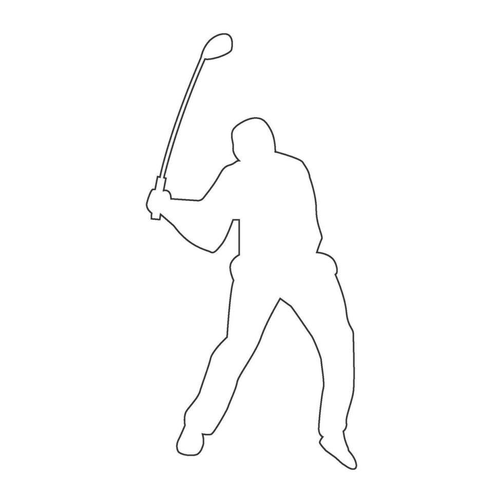 Symbol von Person spielen Golf Vektor Illustration Design