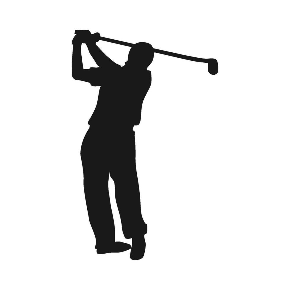 ikon av person spelar golf vektor illustration design