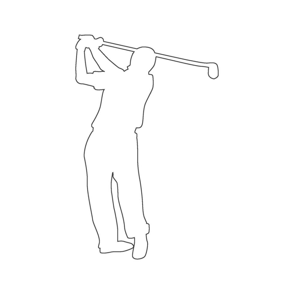 Symbol von Person spielen Golf Vektor Illustration Design