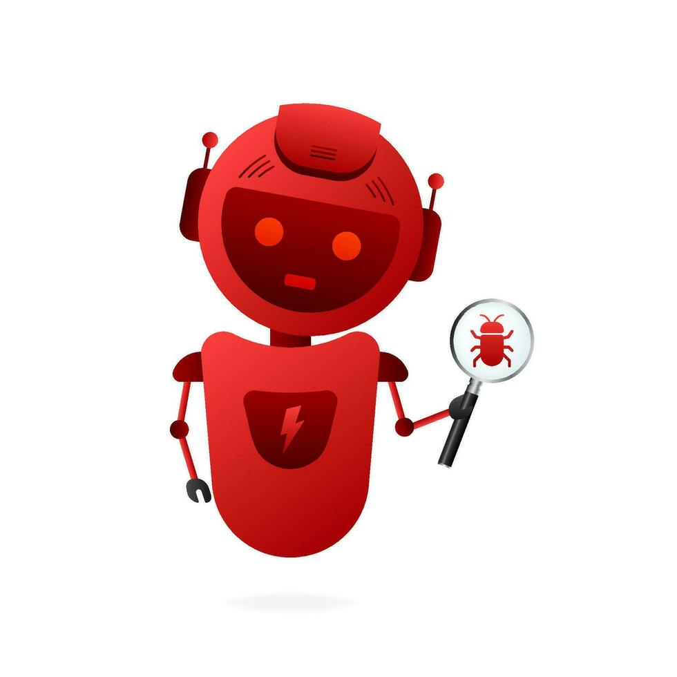 Error Chatbot Glyphe Symbol. Silhouette Symbol. Talkbot mit Error im Rede Blase. Error bot. künstlich Intelligenz. vektor