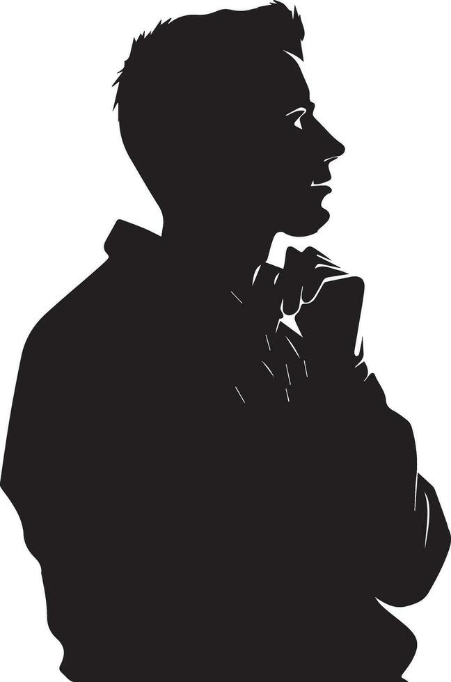 Denken Mann Vektor Silhouette Illustration 3