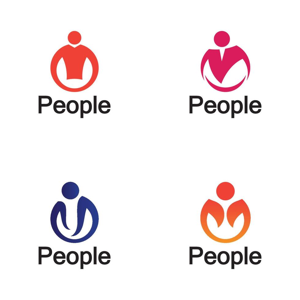 abstrakt Menschen Logo. Kreis gestalten mit Mensch Symbol isoliert auf Weiß Hintergrund. vektor