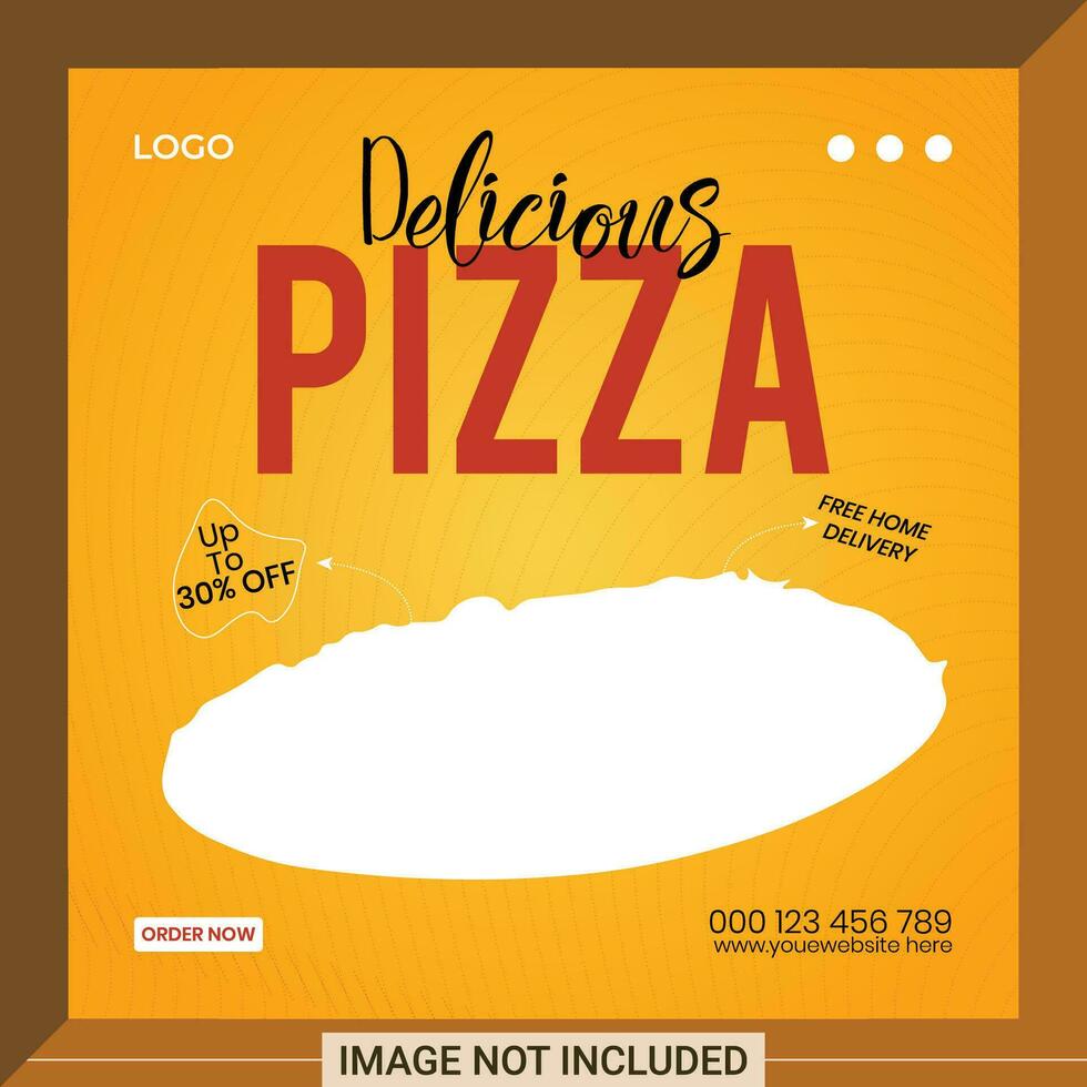 Fantastisk pizza social media posta design vektor