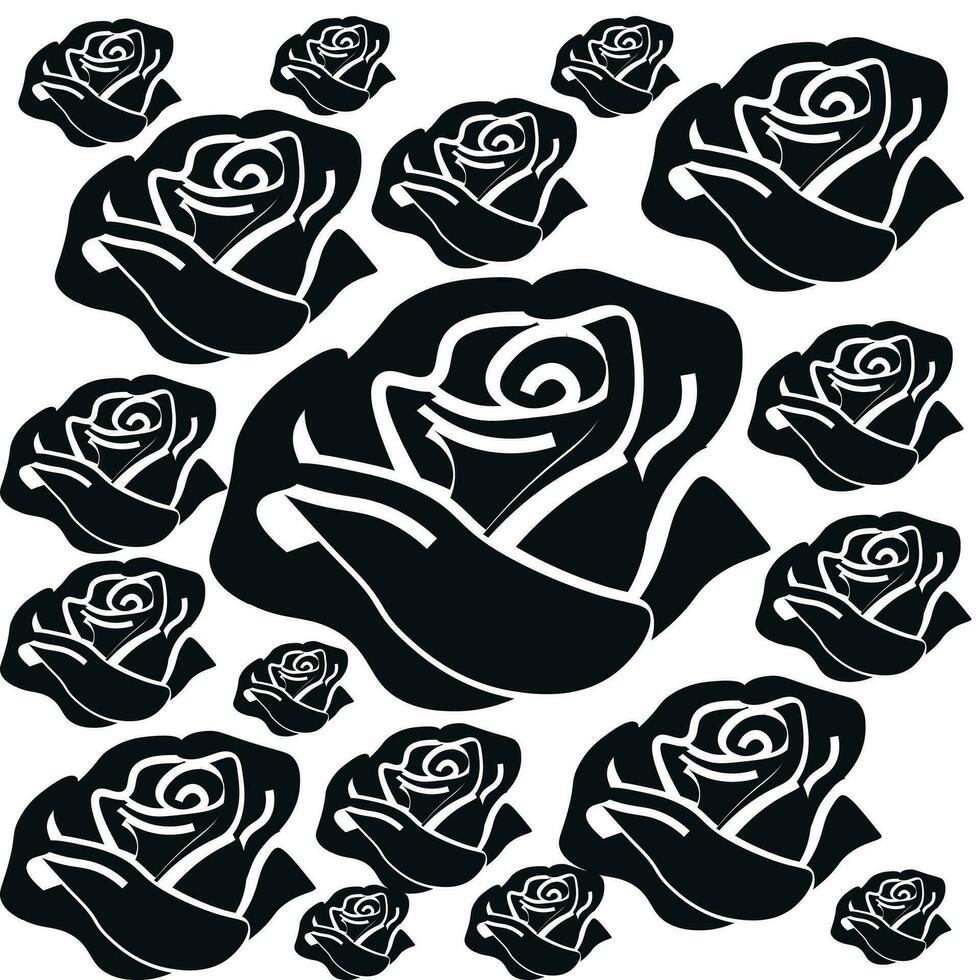 minimal abstrakt abstrakt Rosen Blume Muster Anordnung alle Über Vektor Design Hintergründe Illustration Digital Bild zum Textil- Drucken zum Fabrik. Rose Textil- Blume Muster.