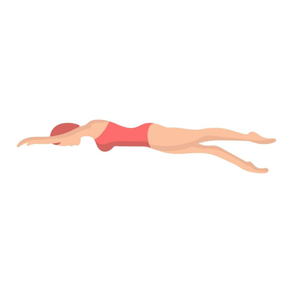 jung und schlank weiblich Schwimmer Lager Vektor Illustration