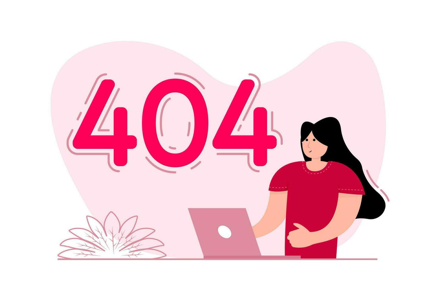en kvinna står nära de smartphone, på de skärm fel 404 sida. systemet fel. vektor