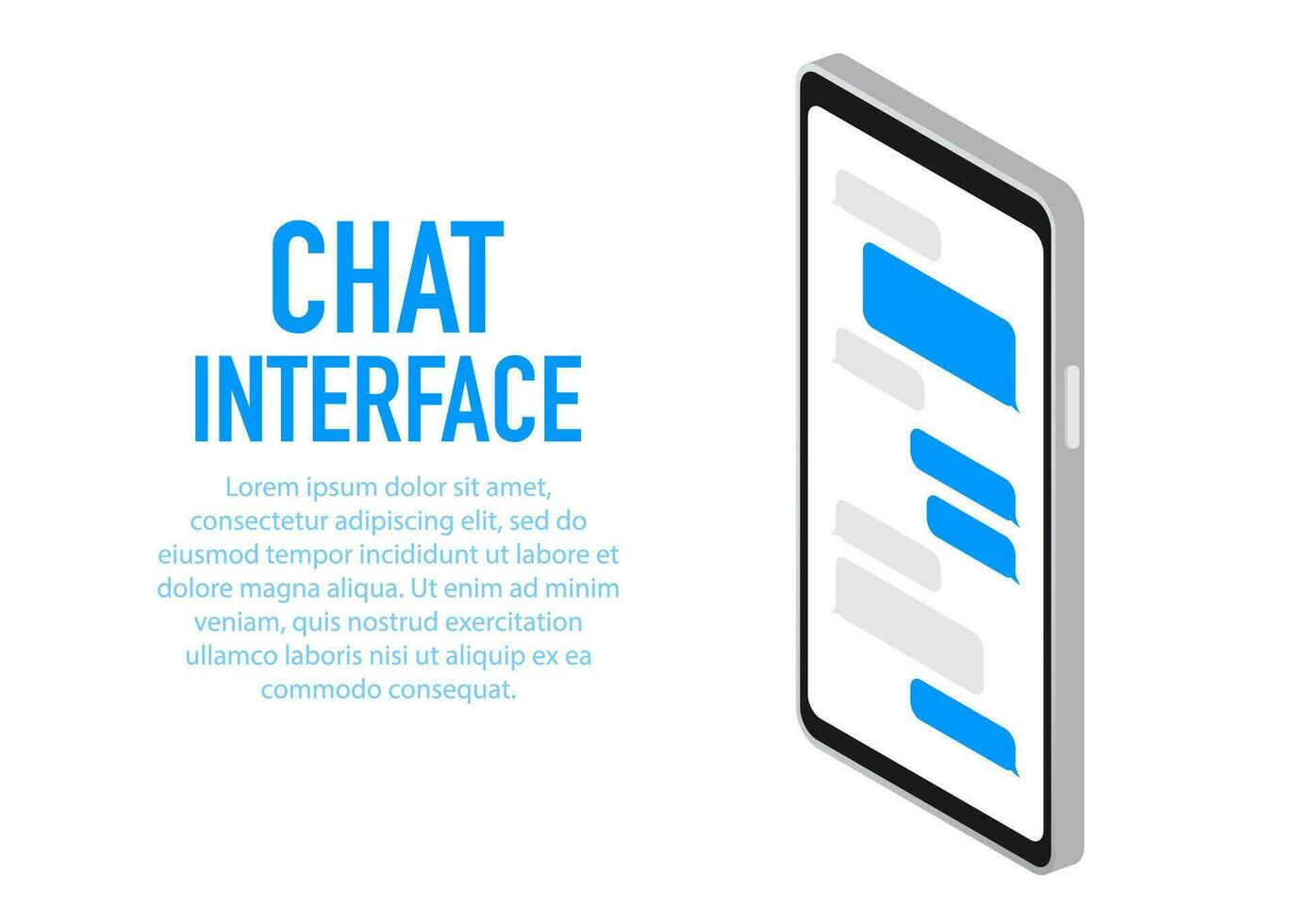 trendig chatt gränssnitt Ansökan med dialog fönster. SMS budbärare. vektor illustration.
