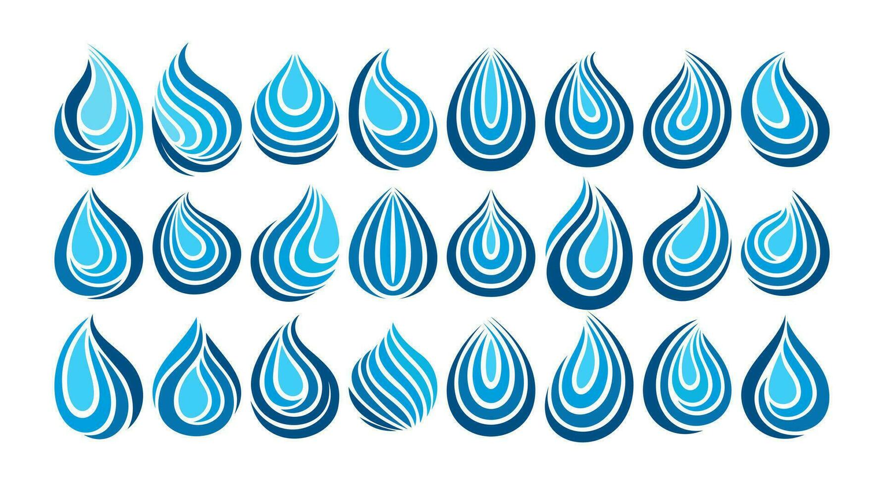 bunt einfach Linie rauschen Wasser Tröpfchen Logo Symbol Design einstellen vektor