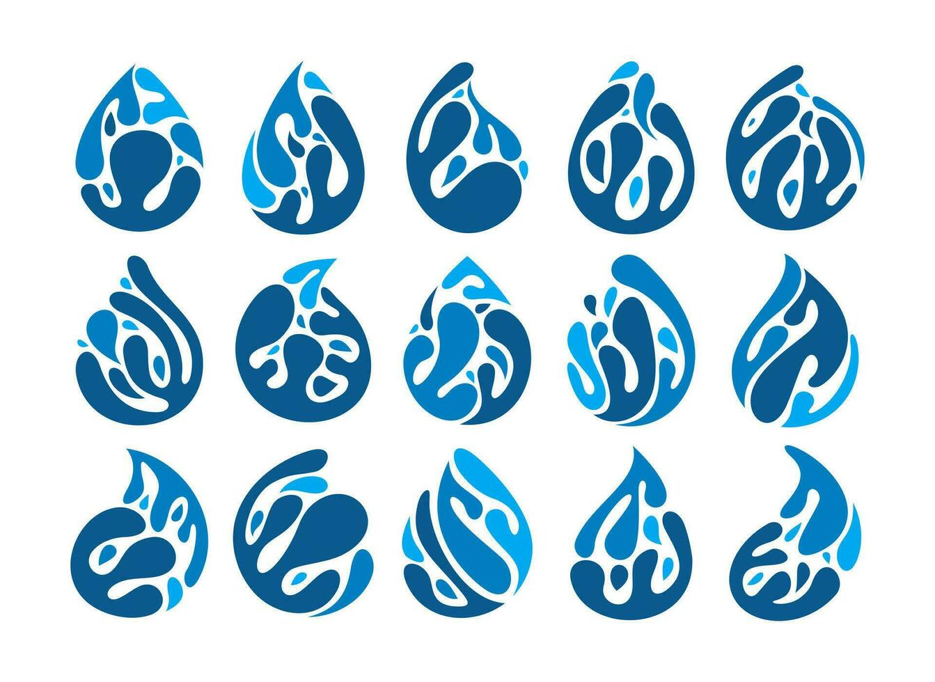 einfach eben Wasser Tröpfchen Spritzen Logo Symbol Design einstellen vektor