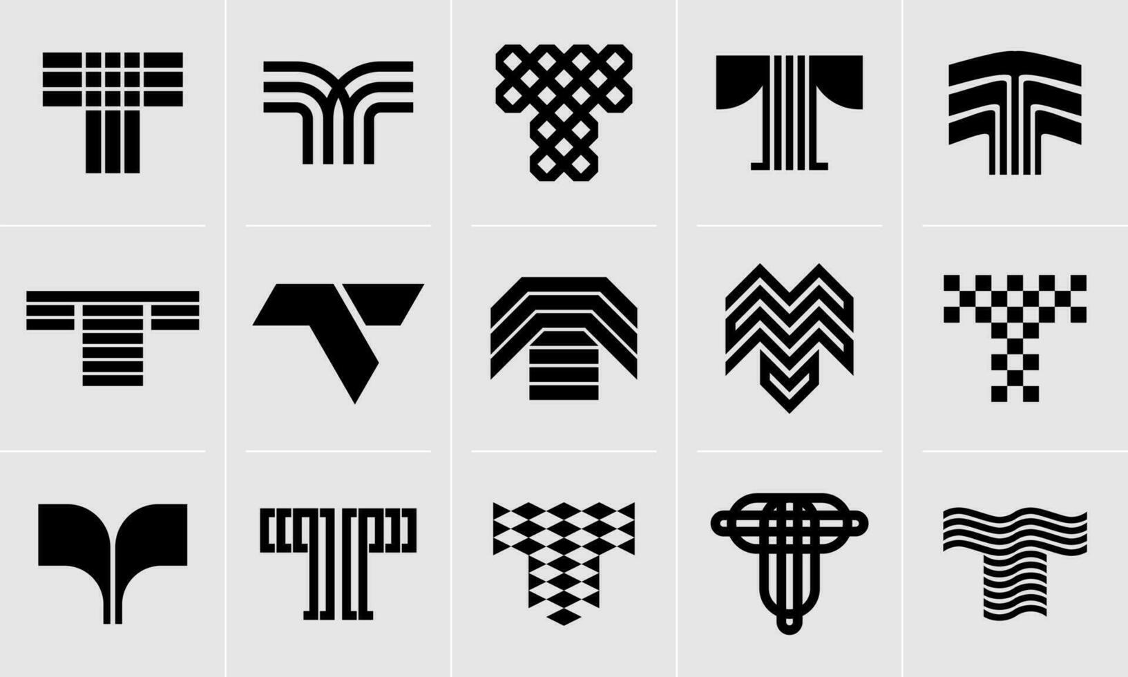 Digital Technologie abstrakt Brief t Logo Symbol Design einstellen vektor