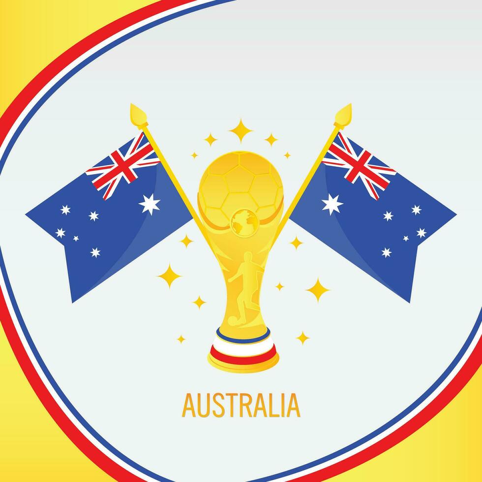 Gold Fußball Trophäe Tasse und Australien Flagge vektor