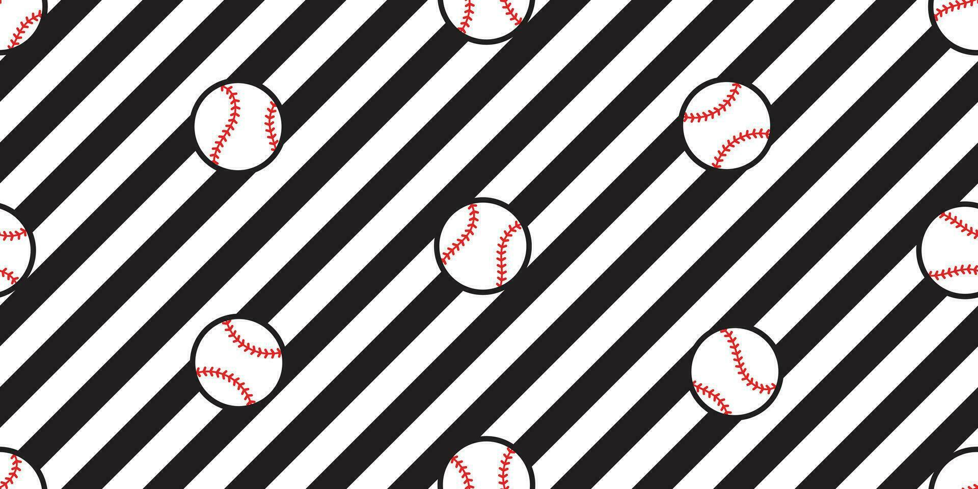 Baseball nahtlos Muster Vektor Streifen weicher Ball Sport Karikatur Schal isoliert wiederholen Hintergrund Fliese Hintergrund Illustration Gekritzel Design