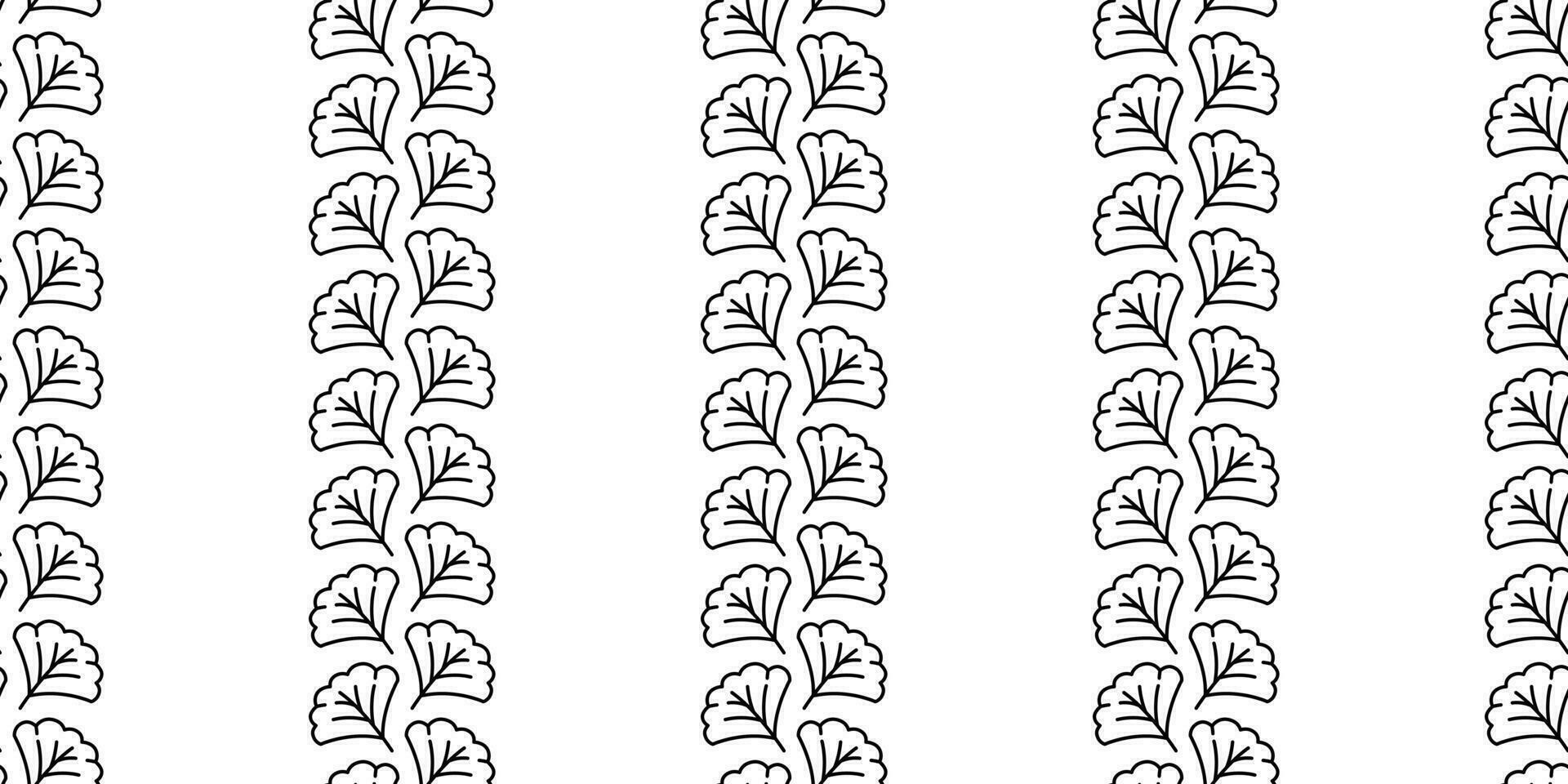 Blatt Pflanze nahtlos Muster Blätter Vektor Blume Garten Wald Sommer- Schal isoliert Fliese Hintergrund wiederholen Hintergrund Gekritzel Illustration Weiß Design