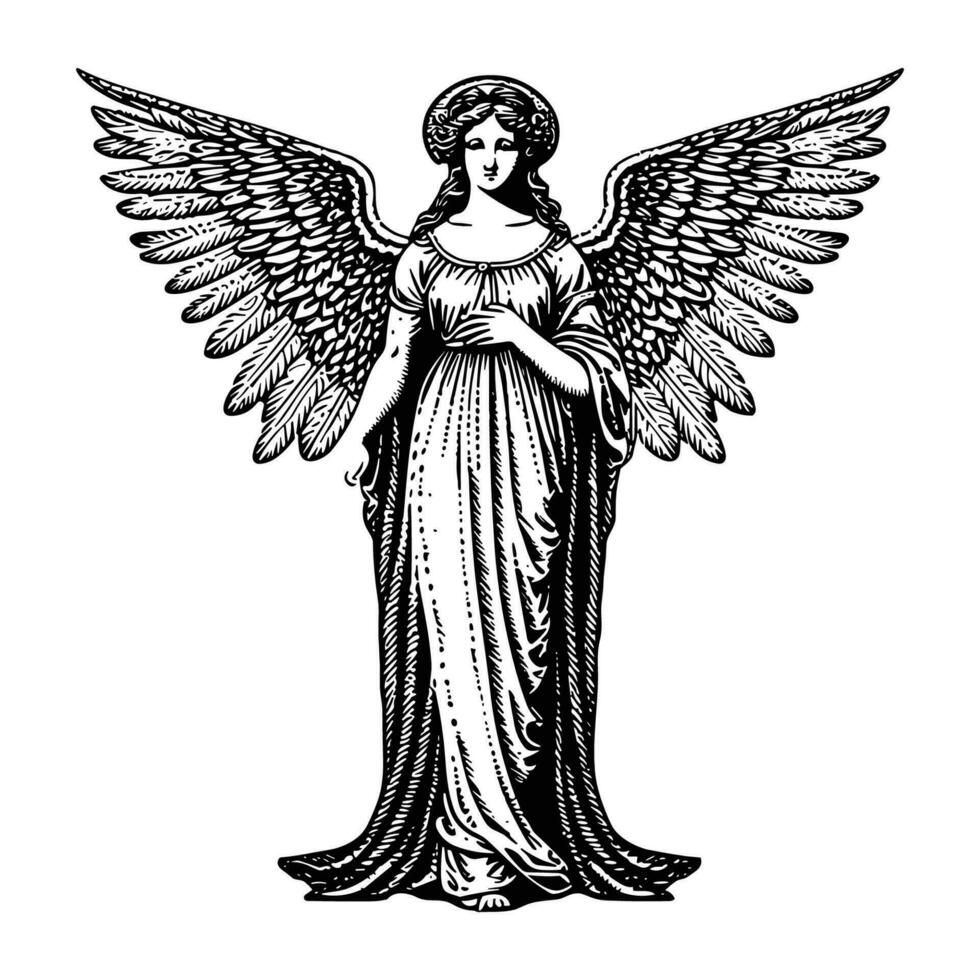 gammal grekisk Gud med vingar. heraldisk vektor design element isolerat på vit bakgrund