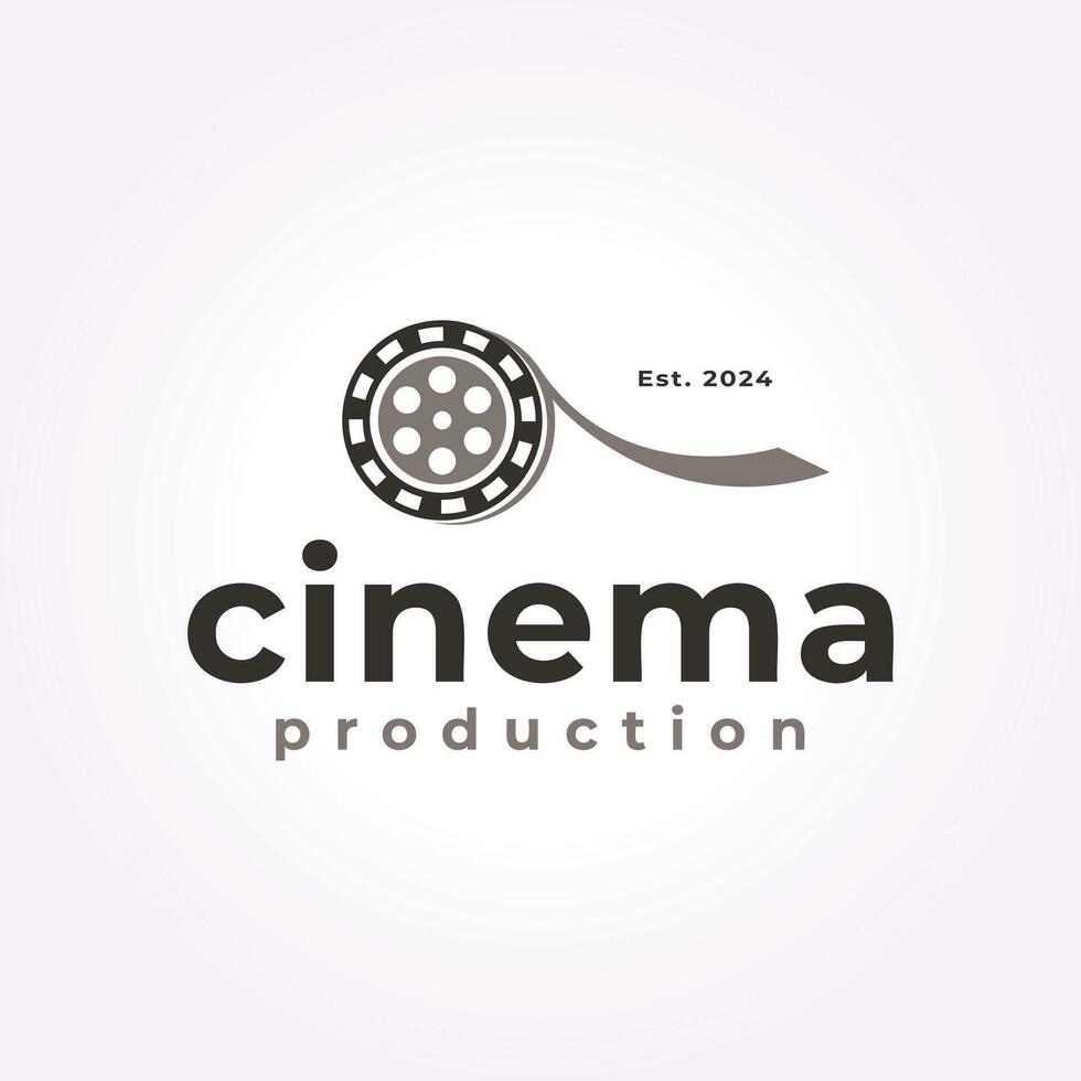 Kamera rollen Film Logo Design, Kino rollen Symbol Illustration Vektor Jahrgang