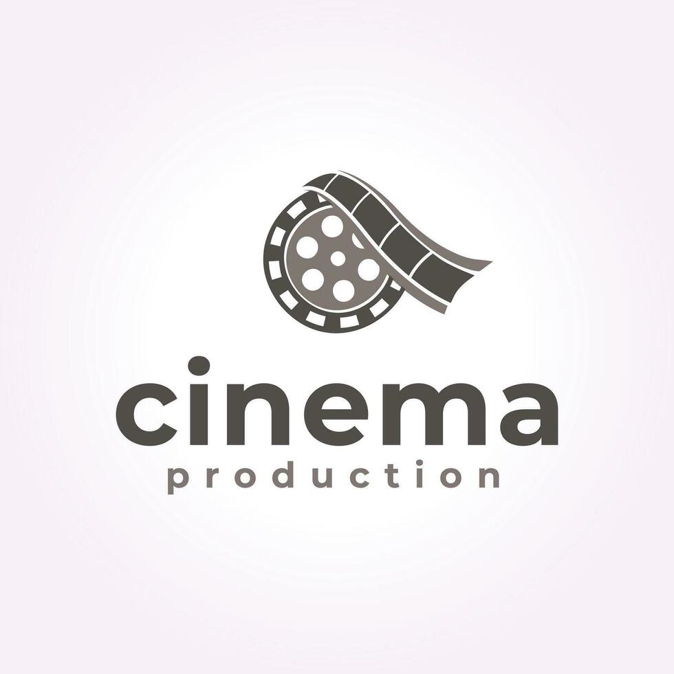 minimalistisch Kino Logo Design, Kamera rollen Vektor Illustration Jahrgang