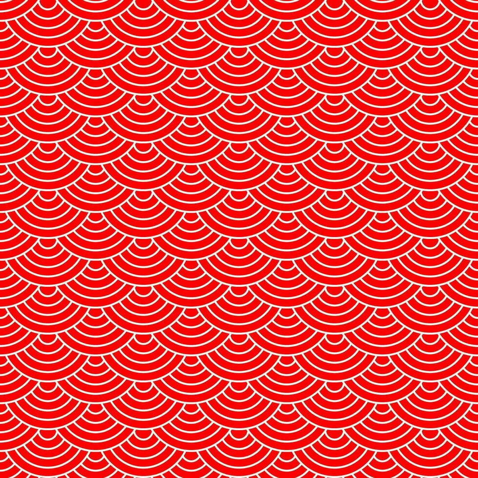 Weiß Fisch Rahmen Linien auf rot Hintergrund, nahtlos Muster. vektor