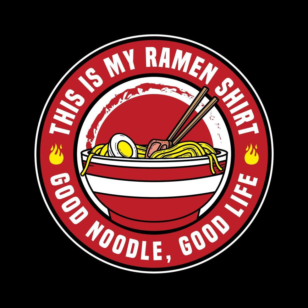 vektor illustration ramen nudel med vintage retro emblem stil